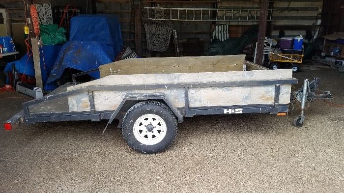 H&S presents a single axle, 10' Roadmaster ATV or utility trailer. The tires are in nice condition and this trailer has a 1000 lb capacity a ton of life left.