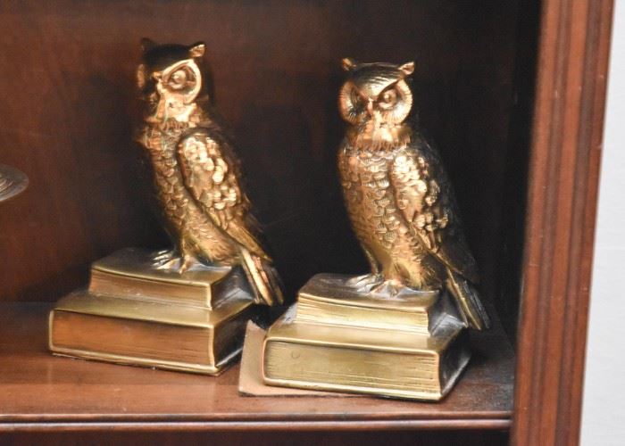 Brass Owl Bookends