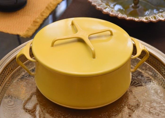 Vintage Yellow Dansk Casserole / Dutch Oven (Small to Medium Size)