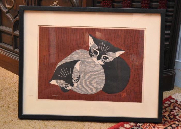 Framed Japanese Woodblock Print