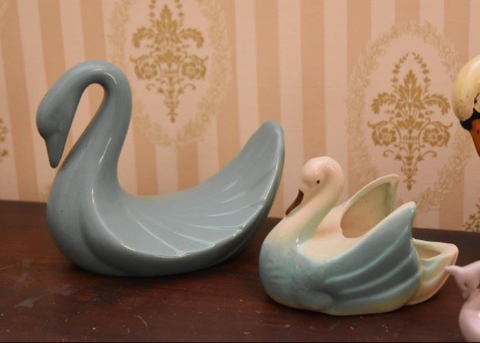 Vintage Pottery Swans