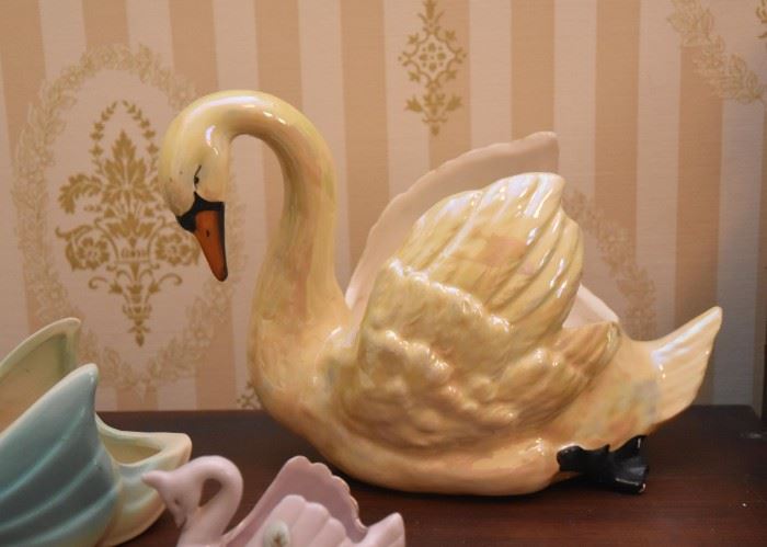 Vintage Pottery Swans