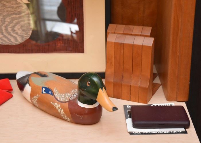 Duck Decoy, Wood Bookends