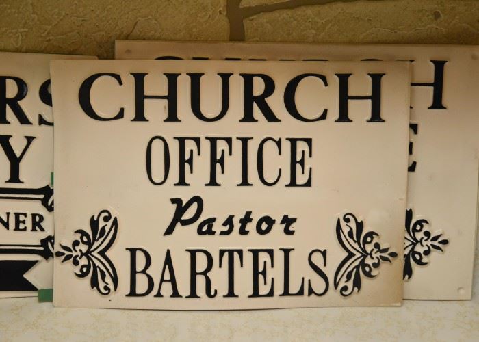 Vintage Church Signs (Plastic)