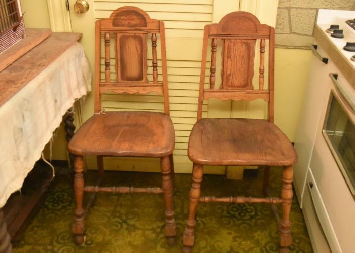 Vintage Wooden Chairs (Pair)