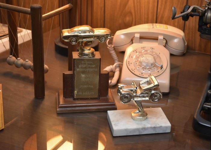 Automobile Related Contest Trophies, Vintage Telephones