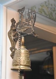 Antique Brass Bell with Hanging Bracket