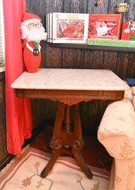 Vintage Eastlake Parlor Table with Marble Top