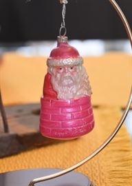Vintage Glass Santa Claus Christmas Ornament