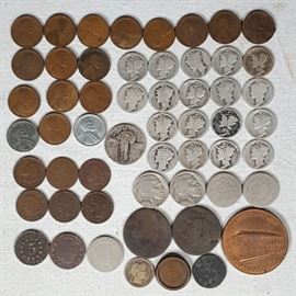 Coins Mixed US Large Cents Etc a