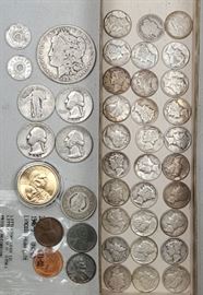 Coins Silver Dimes Morgan Pennies Etc 9a