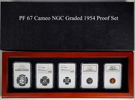 Coins PF 67 Cameo 1954 Proof Set a