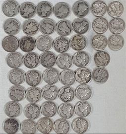 Coins Silver Mercury Dimes 48 a