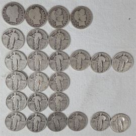 Coins Silver Standing Liberty Barber Quarters a