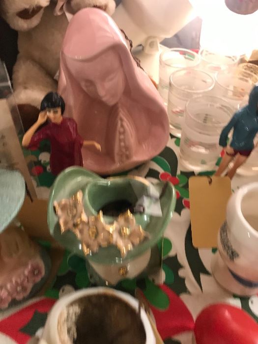 Vintage American Flyer Train Set ~ Vintage Christmas ~ Vintage Lady Head Vases ~ Vintage Religious Figurines ~ Vintage Gund And Knickerbocker Stuffed Animal Toys ( 1940's & 50's) ~ Costume Jewelry (Some Vintage) ~ War Uniform And Medals ~ TONS OF GREAT ITEMS!