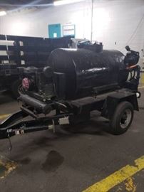 Hot Tar Kettle Roofing Asphalt on Trailer