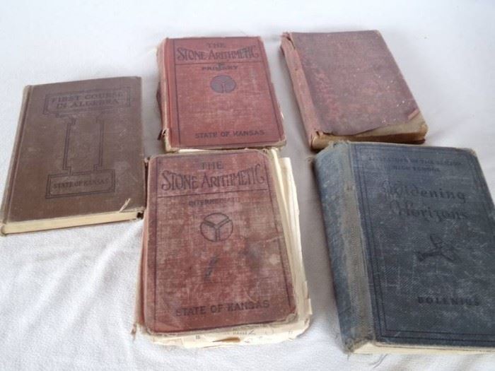 five vintage school books