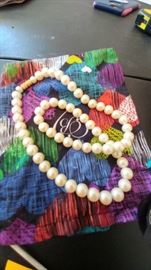 Pearl Necklace Cultured Freshwater 14k Gold Clasp - Excellent 18"