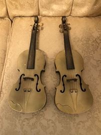 Pair of decorative violins