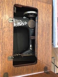 Inside of Singer Sewing Machine table
