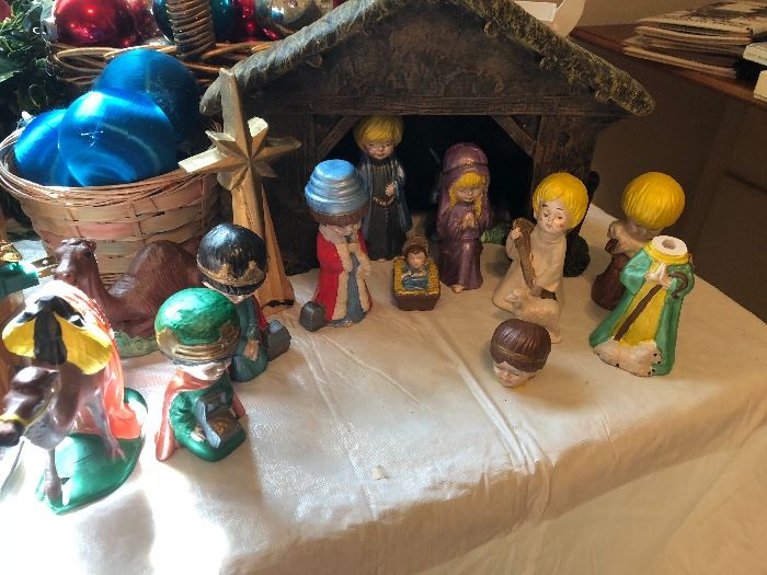 Adorable handpainted nativity
