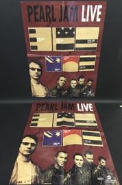 Two copies of Pearl Jam tour poster foldouts from 2003