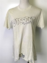 Homemade "Dissent" Pearl Jam fan tee shirt with Eddie Vedder autograph