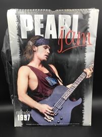 Rare Pearl Jam calendar from 1997 by UK publisher Oliver Books, rare in original packaging.