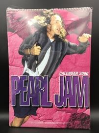 Rare Pearl Jam calendar from 2000 by UK publisher Oliver Books, unused in original packaging.