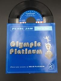 Pearl Jam "Olympic Platinum" Vinyl 45 record, Rare.