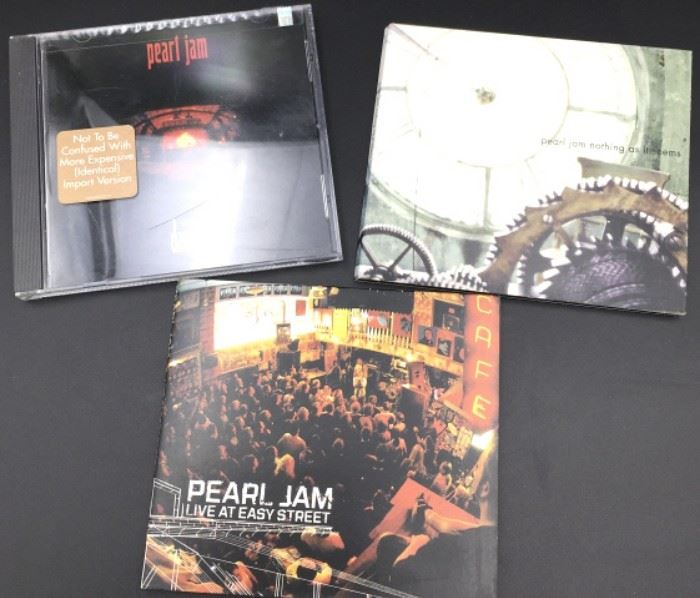 Pearl Jam singles and live album collection.