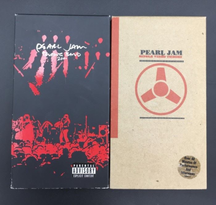 Pearl Jam live performance VHS tapes, excellent condition.