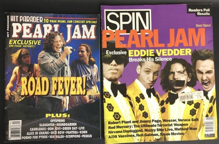 Pearl Jam on Spin Magazine and Hit Parader Special Issue. Rare copies.