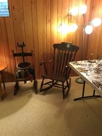 Wine press and rocking chair