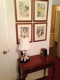 Four of several framed nursery rhyme prints - art by Blanche Fisher Wright