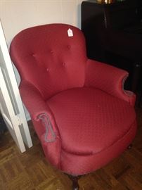 Another red upholstered chair - different style