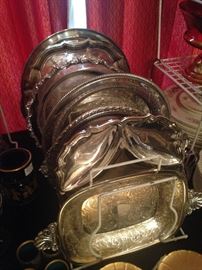Silver plate serving pieces