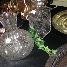 Pressed glass carafe and decanter