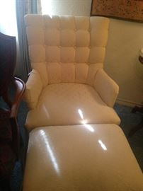Tufted chair and ottoman