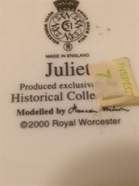 Royal Worcester "Juliet" - Historical Collection