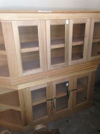 Unfinished 4 door TV cabinet and a 3 door TV cabinet
