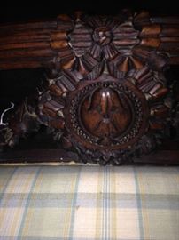 Intricately carved antique vanity bench