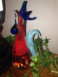 Colorful glass rooster