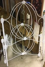 Twin solid white wrought iron