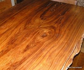 Absolutely Fabulous Slab Table made in Apalachicola , metal base, 6 chairs and is just magnificent, will get measurements added soon.  This Slab is from a log found in the Apalachicola River, many years ago.