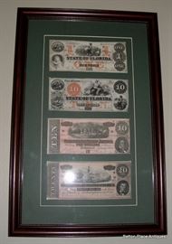 Civil War Notes framed