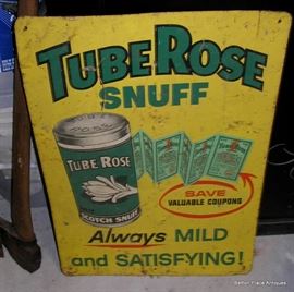 Tube Rose Snuff Metal Sign