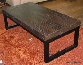 Metal Base, Cypress top Coffee Table