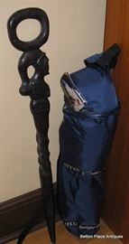 Carved Walking stick and seat