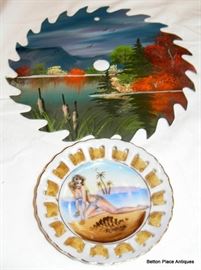 Hand Painted Saw Blade and a piece of old Florida kitsch